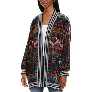 Johnny Was Reversible Brown Silk-Blend Jacket Size XS